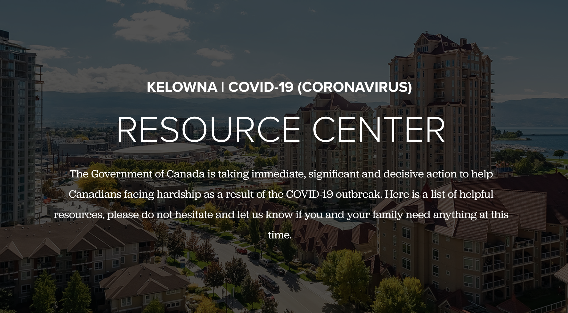Kelowna Covid 19 Resource HUB